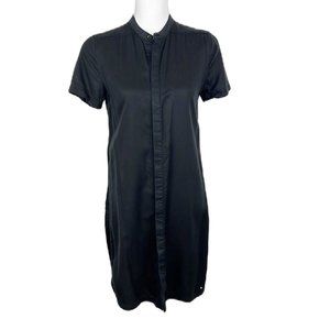 Control Sector Dress Women Small Black High Neck Button Up Shirt Streetwear